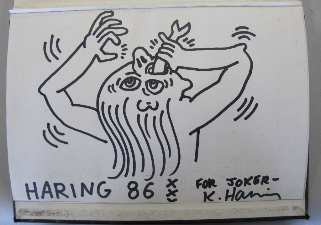 Black book Joker, bladzijde met tekening van Keith Haring, 1986 © Keith Haring Foundation